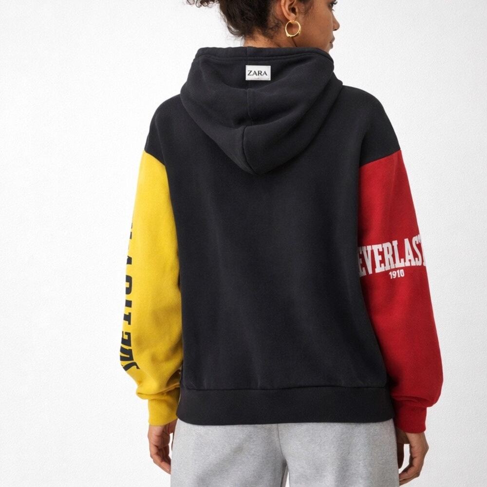 Zara x Everlast Colorblock Graphic Hoodie Pullover Sz M - Picture 12 of 14